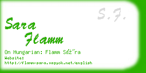 sara flamm business card